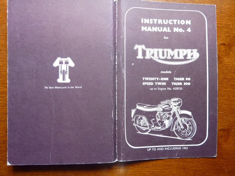 Triumph Instruction Manual No. 4 Classic Super BikesClassic Super Bikes