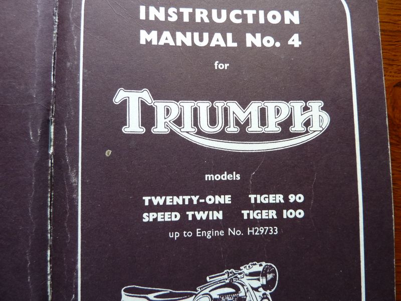 Triumph Instruction Manual No. 4 Classic Super BikesClassic Super Bikes